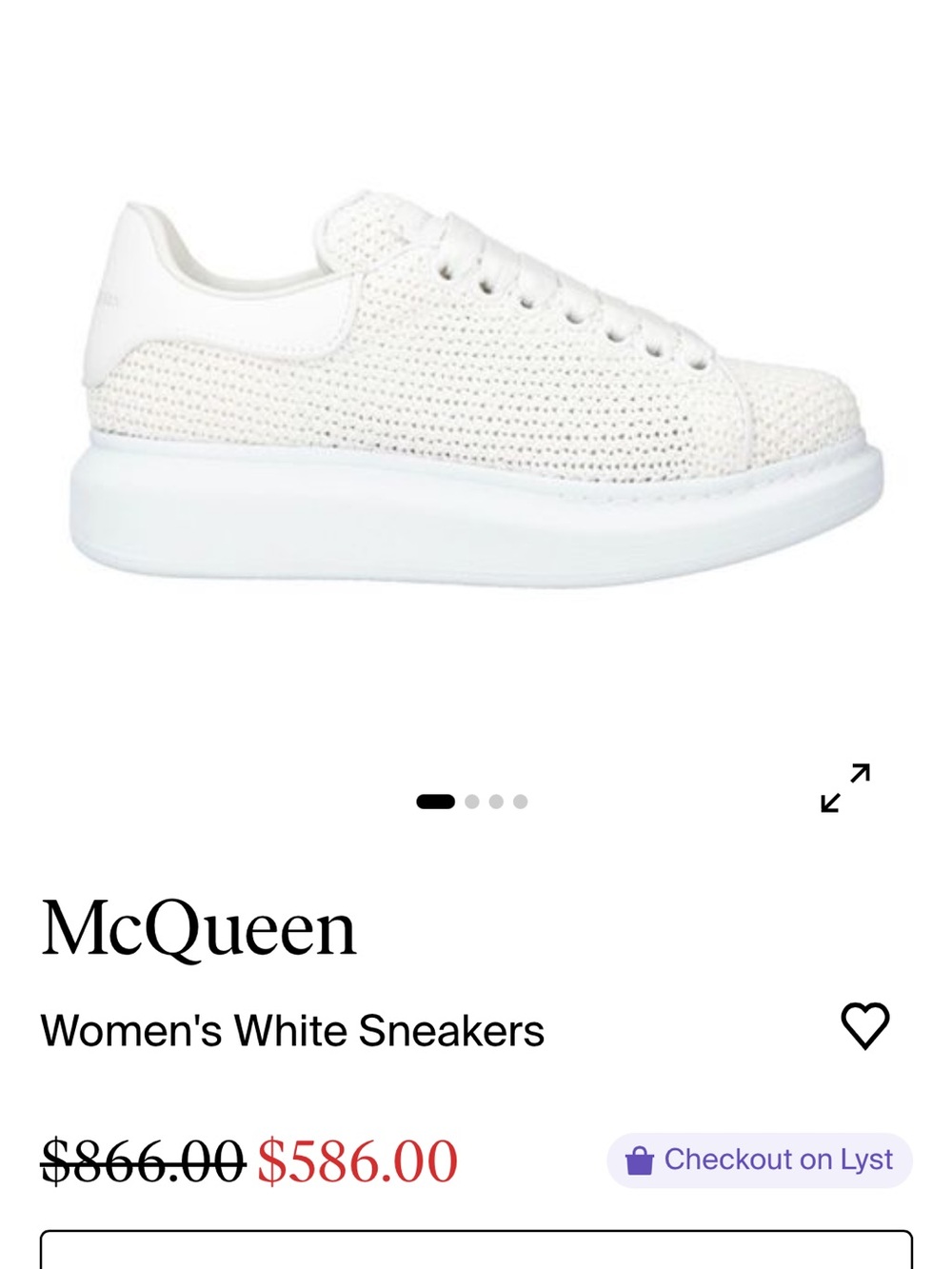 Alexander McQueen White Knit Platform Sneakers